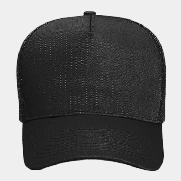 Adult 5 Panel Mid Profile Mesh Back Trucker Hat Thumbnail